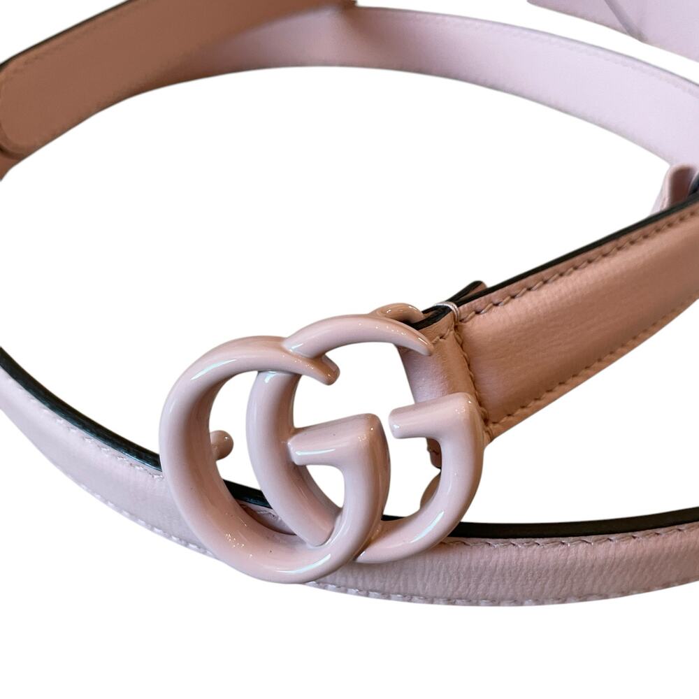 NEW GUCCI BELT Pink Marmont GG Leather Thin 409417 Sz 100 Cm 39 In - Picture 6 of 16